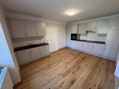 Neu sanierte Wohnung mit hochwertiger Küche, Loggia mit Flussblick und optionaler Gartennutzung