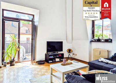 2 Zimmer Maisonette-Wohnung mit Balkon und Blick auf Würzburg