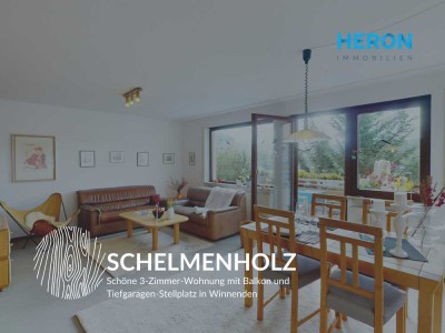 SCHELMENHOLZ - Schöne 3-Zimmer-Wohnung mit Balkon und Tiefgaragen-Stellplatz in Winnenden