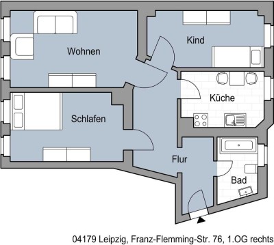 Leipzig Leutzsch- frisch renovierte 3 Zimmer Wohnung