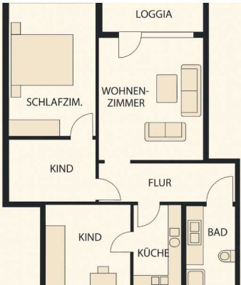 Helle 4-Zimmer-Wohnung mit Loggia in Waldkraiburg