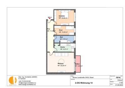 3 Zimmer Wohnung mit Balkon im 2. Obergeschoss