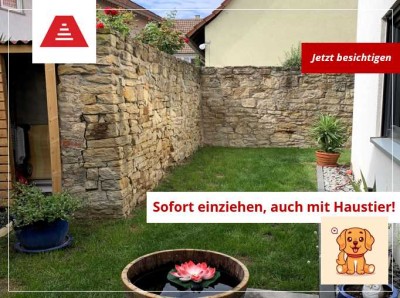 Neuwertige moderne Gartenwohnung mit überdachter, uneinsehbarer Terrasse. Haustiere sind willkommen