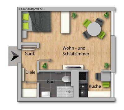 Wohnen im Grünen! 1 ZW in zentraler Lage in Nürnberg - Erbpacht  !