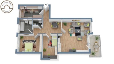 Großzügige 82 qm, 3-Zimmer-Wohnung in Böckingen