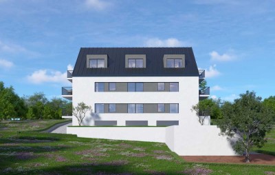 Exklusive 3,5-Zimmer DG-Wohnung mit einem großen Hobbyraum im Giebelgeschoss