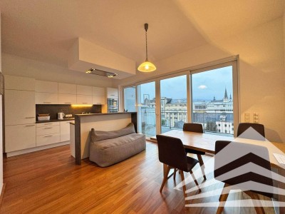 Spektakuläres Innenstadt-Penthouse mit Küche &amp; Terrasse - Nähe Landstraße