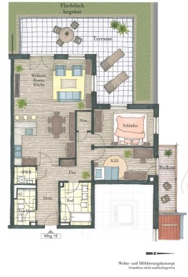 3 Zi. Wohnung 1. OG mit 40 m² Terrasse und Balkon