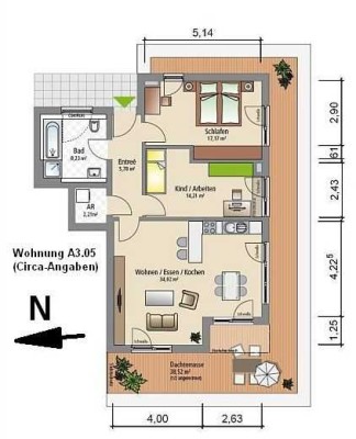 Exklusives Penthouse mit 3 Zimmern und Balkon in Erlangen-Bruck