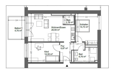 Erstbezug mit Balkon: Geschmackvolle 3-Raum-Wohnung mit gehobener Innenausstattung in Bamberg