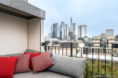 Exquisites Penthouse in Main-Nähe mit Skylineblick und privater Dachterrasse