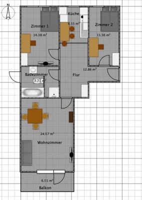 FRISCH SANIERTE 3-Zimmer Wohnung, 1 min Gehweg zur S Bahn!