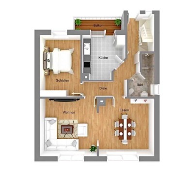 Wiesloch zentrumsnah, mit 527,- Euro pM finanzierbar, 3ZKBB 74,29qm, OG+DG-Maisonette 6ZK2BB 138 qm