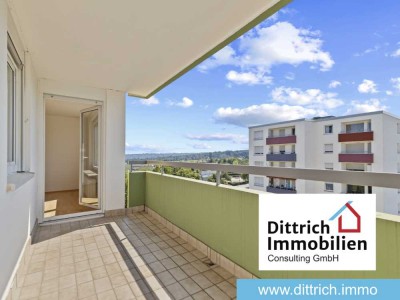 Helle 3-Zi.-Wohnung mit Weitblick – Fast-Penthouse im Hochhaus mit Aufzug & Garage