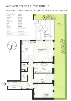 Stilvolle, gepflegte 3-Raum-EG-Wohnung mit geh. Innenausstattung mit Terrasse und EBK