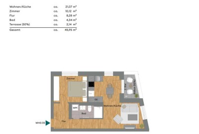 Erstbezug im Neubau mit Balkon und EBK: Stilvolle 2-Zimmer-Wohnung in Karlsruhe