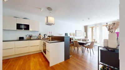 Moderne Zwei-Zimmer-Wohnung mit Loggia im Maintor – Zwischen Skyline und Mainufer