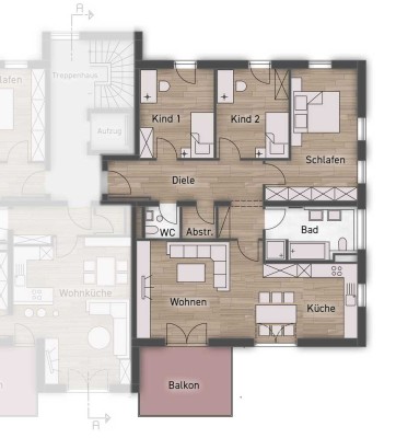 KAPITALANLAGE -  exklusive 4-Zimmer-Wohnung , 2. OG mit überdachtem 12 m²-Balkon