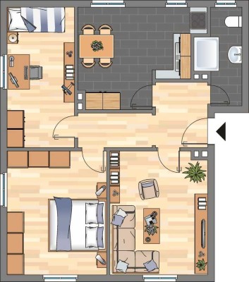 Wir renovieren für Sie! 3-ZKB-Erdgeschosswohnung in Bant zu vermieten!