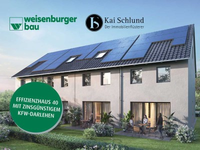 Jung, modern, bezahlbar, effizient - KFW 40 
NEUBAU REIHEN-/DOPPELHÄUSER 
ab € 1399,- mtl. Rate