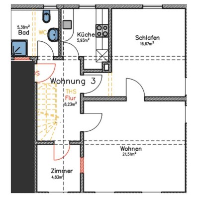 2,5-Zimmer-Wohnung in Reutlingen-Mitte - ab sofort