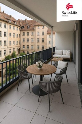 Moderne Balkonwohnung mit Innenhofblick – zentral bei der U-Bahn