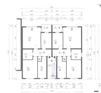 Vermietete Drei-Zimmer-Wohnung mit Balkon und Stellplatz in Sechsfamilienhaus