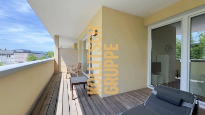 2-Zimmer-Wohnung mit Südterrasse und Tiefgaragenstellplatz in der Koschatstraße.