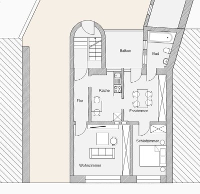 Ansprechende und gepflegte 2,5-Zimmer-EG-Wohnung mit Balkon in Völklingen