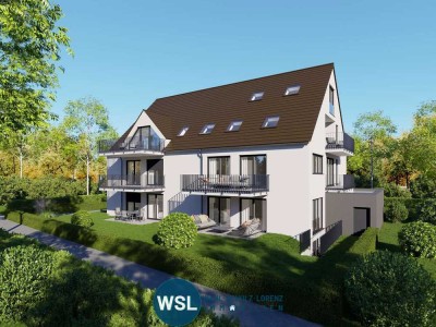 Wunderschöne 4,5-Zi.-Studio-Wohnung mit 2 Bädern und Garten. NEUBAU 5-Familienhaus in Wolfschlugen.