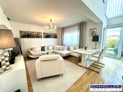 Stylisch &amp; modern! 3 Zimmer Garten-Galerie-Wohnung über 2 Ebenen