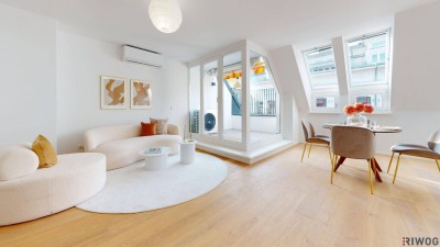 Neubau DG-Terrassenwohnung in Ruhelage | PKW-Stellplatz | 3 Min. zum Kutschkermarkt und zur U6 | 2 Min. zum Aumannplatz