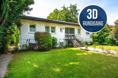 Frankfurt-Eschersheim:  Einfamilienhaus Bungalow mit 8 Garagen und traumhaftem XXL-Gartengrundstück