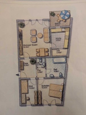 Gepflegte 3-Zimmer-Wohnung mit Balkon im 1. OG in Speyer Kernstadt-Nord