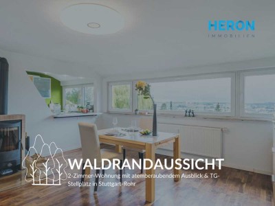 WALDRANDAUSSICHT – 2-Zimmer-Wohnung mit atemberaubendem Ausblick & TG-Stellplatz in Stuttgart-Rohr