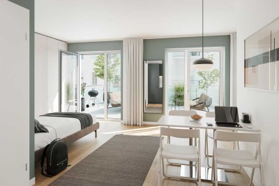 Neubau! Charmante 2-Zimmer-Wohnung mit Terrasse – kompakt, lichtdurchflutet, bestens angebunden