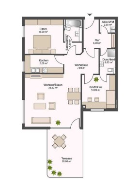 WÜ/Gerbrunn : lukrative Steuervorteile/Erstbezug nach Sanierung/Terrassenwhg.mit 2xTG/im Grünen