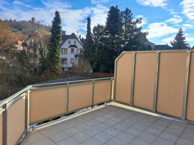 Schöne Wohnung mit großer Terasse mit Blick auf den Turmberg