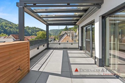 Neuwertiges Luxus-Penthouse mit Neckarblick, 3 Terrassen und barrierefreiem Zugang