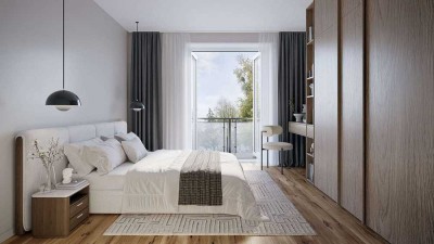 Helle 3-Zimmer Wohnung mit einem Balkon
