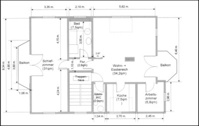Helle, lichtdurchflutete 2,5-Raum-DG-Wohnung mit gehobener Innenausstattung mit EBK in Nauheim