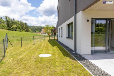 Freundliche Gartenwohnung mit 91m² Wohnfläche, großer Terrasse mit Grünblick und 115m² Eigengarten! PROVISIONSFREI! Sensationell!