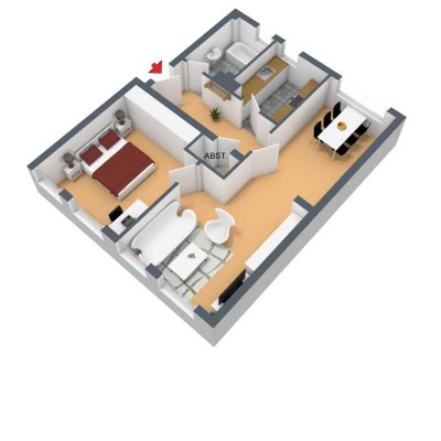 2-Zimmer-Wohnung in Düsseldorf Lierenfeld
