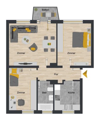 Schöne lichtdurchflutete Wohnung mit Balkon!