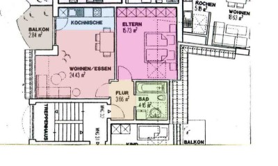 Attraktive und gepflegte 2-Zimmer-Dachgeschosswohnung mit Balkon in Dessau-Rosslau