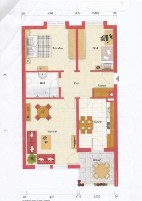 Freundliche 3-Zimmer-Wohnung mit Einbauküche in Rehau