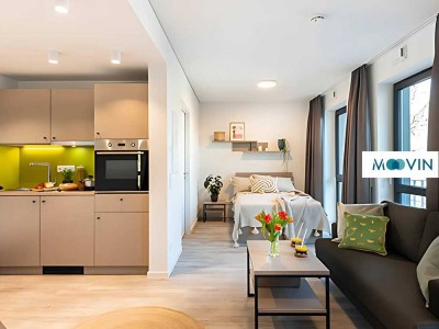 URBAN BASE: Vollmöbliertes 1-Zimmer-Large-Apartment mit EBK, TERRASSE, ALL-IN-MIETE, UVM. am Rhei...