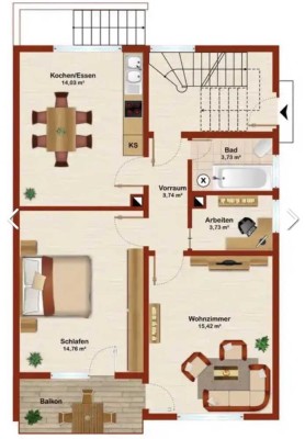 Sanierte Wohnung mit zwei Zimmern und Balkon in Mannheim