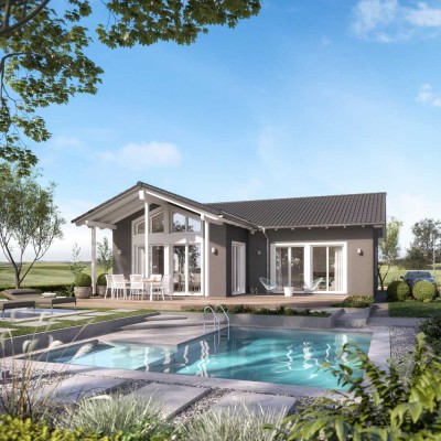 Bungalow inkl. Grundstück Schlüsselfertig alles auf einer Ebene.