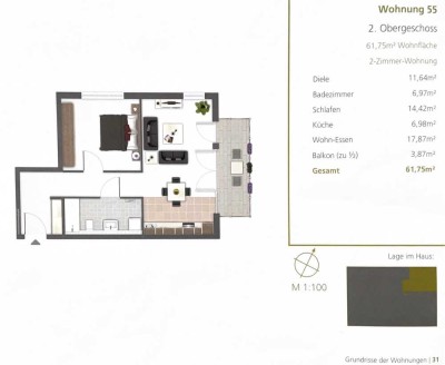 Geschmackvolle, gepflegte 2-Zimmer-Wohnung mit gehobener Innenausstattung mit Balkon in Rödermark